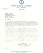 Letter: Gov. Robert McDonnell