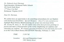 Letter: Special Olympics